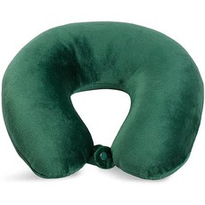Wolf Essentials 성인용 아늑하고 부드러운 극세사 목 베개 여행용 - 컴팩트 세탁기 세탁 가능 - 비행기 자동차 또는 가정용으로 적합 - 미국에서 충전 및 마감, Green