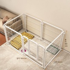 강아지 펜스 육각 고양이 철망 야외 실내 접이식 확장형, 1개, S 21 화이트 160 80x80 6장