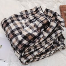 GLAM GONGGAM 情侶款人造貂絨療癒格紋睡眠褲 2件組