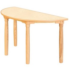 유치원 학교 반달모양 나무책상 높이34cm 소아과 길이확장 벽붙