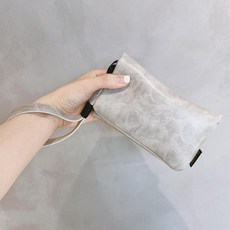 디카파우치 파우치 카메라가방 가로형 스타일 가죽, 1개, PU 핸드헬드 가죽 그레이 손목 스트랩 포함