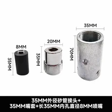 공압식 녹 제거 고압 샌드블라스팅 부품 연결 35mm 직경 직삽형 내마모성 탄화붕소 노즐, 01   Mainland, 13 with 35x20x8 steel c