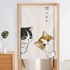 일본 노렌 고양이 커튼 가림막 파티션 이자카야 주방 욕실 가리개 부엌커튼 장식 노랭 다찌