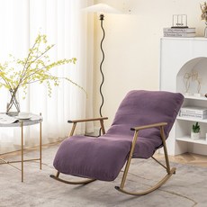 1인용 리클라이너 스윙체어 수유의자 흔들의자 커버 전용 소파, 싱글 좌석 52cmx140cm, 1개, 퍼플