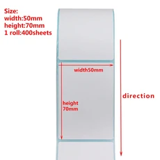 방수 20-30-40-50-60-70MM 와이드 빈 직접 인쇄 감열지 라벨 바코드 가격 태그 롤 오일 증거, 06 50x70mm 400PCS