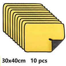 세차 타월 청소 천 흡수성 건조 천 범용 마이크로 화이버 타월 두꺼운 노란색 30/40/60cm 1-10 개, 02 10pcs-2