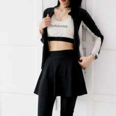 트리니 여성용 긴팔 수영복 래쉬가드 치마 비치웨어 3종세트