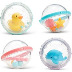 먼치킨® 플로트 앤 플레이 버블™ 유아 목욕 장난감 4 카운트, Float & Play