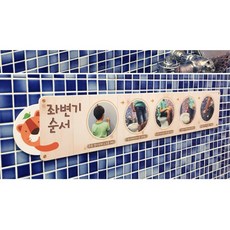 남아용 좌변기 순서 안내판 환경구성 화장실 사용방법 유치원 초등 아동센터 환경판