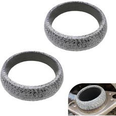 MOXRUQ 2 PCS 배기 매니폴드 개스킷 2.13인치 흑연 도넛 파이프와 사이의 누출을 방지하기 위한 범용 교체실버 #54MM, 2.36inch/60mm, Silver