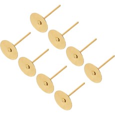 uxcell 100Pcs 귀걸이 포스트 8mm0.3인치 스테인리스 스틸 플랫 패드 빈 트레이 스터드 결과 보석 DIY용 라이트 골드