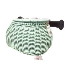 락모터스 자전거 킥보드 다용도 라탄바구니 바스켓 클래식 피크닉 보관함 크로스바, 1개, 연그린