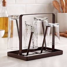 피카스페이스 스텐 6구 컵거치 건조대, 1개, 다크와인