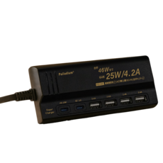 台灣品牌Palladium 黑曜全能充電站 雙充電板設計 46W GaN智慧快充延長線 快充 多重防護 USB延長線, 黑色, 1個, 150cm