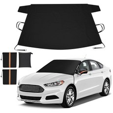 AUTOKAKUM 얼음과 눈용 윈드실드 커버 사이드 미러 커버가 있는 방수 스노우 방풍 프로스트 겨울 자동차 액세서리 픽업 트럭 SUV 미니 밴에 적합-XL 188 x 10