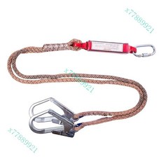 高空作業安全繩耐磨工地施工保險帶防墜落, 雙鉤帶緩衝-錦綸繩款, 1個