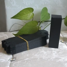 쿠쿠스토어 100pcs 미니 Tupe 골 판지 상자 향수 포장 눈썹 연필 메이크업 브러쉬 종이 대 한 슬림 스타일, 01 Black, 17 2x2x5cm