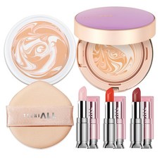 본사직영 / [견미리팩트] 티니올 디 오리지널 크리미 팩트 본품 1개 + 리필 1개 + 립밤 1개, 허니옐로우 21호