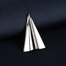 時尚水晶胸針領針男士西服胸花西裝胸章個性潮流徽章配飾禮盒裝銀色小飛機胸針領針【銅材質/合金