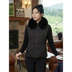 까스텔바작 여성 폭스퍼 니트 하이브리드 구스다운 블랙 BGBWDW704BK