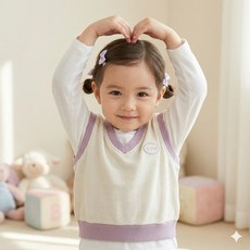 때때옷 유아동 남녀공용 등원룩 베이직 조끼 AOGS06