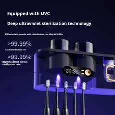 홈피쉬 휴대용 UV 칫솔 살균기 홀더 충전식 벽걸이 무선 전동 건조기, Black, 상세페이지 참조