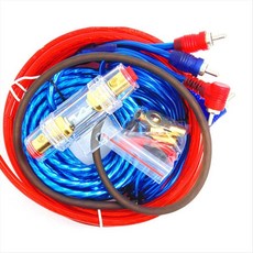1500W 오디오 스피커 배선 키트 8GA 자동차 서브우퍼 케이블 60 AMP 퓨즈 홀더 스피커 설치 전선 18GA, 사진 색상