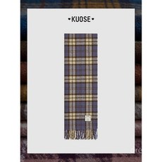 KUOSE 플래이드 프린지 머플러 빈티지 스카프