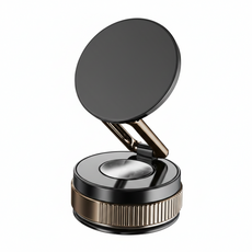 真空吸附磁吸手機支架 黑色 可調角度 摺疊收納 適用多種手機平板, 1個