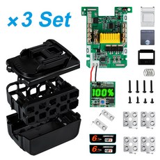 배터리 케이스 18V 3.0Ah 6.0Ah BL1840 1860 1850 쉘 박스 BMS PCB 보드 충전 보호 LED 디지털 BL1830, [03] 3 Set, 03 3 Set