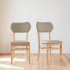 [리비니아] 고트 원목 식당의자 카페의자 가죽의자 식탁의자 1+1개 / 2colors, 2개, 내츄럴