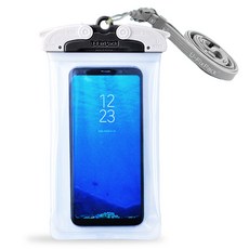 국산 유픽스 방수팩 라운드 올투명 스마트폰 핸드폰 휴대폰 IPX8 수심50m 3중차단 + 넥스트랩, 유픽스 방수팩 라운드 스마트폰용 블랙+넥스트랩, 1개