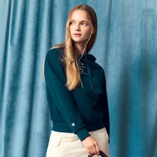 여성 솔리드 후드 플리스 티셔츠 GP422LRLO2_RN 2795258