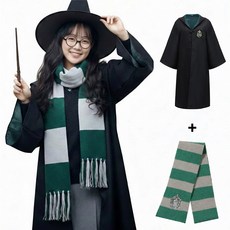 [청춘교복] 고퀄리티 해리포터 2종세트 로브+머플러 코스프레 할로윈 마법사 졸사 졸업사진