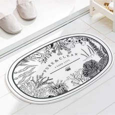 浴室防滑腳墊 臥室吸水地墊 廁所門口墊 防滑地墊 - 多款顏色尺寸可選，柔軟舒適，安全防滑, 1個, 4#橢圓浴室墊
