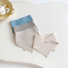 유아 순면거즈 스카프빕 4종세트 국내 제품, 1세트, 4개입, 혼합색 A