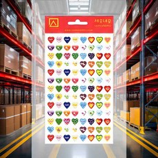 하트모양스티커 7매 8x8 하트모양견출지 파일라벨 메모스티커 색인라벨 플래너 다꾸스티커