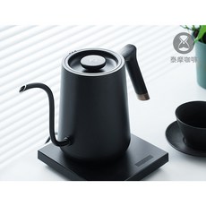 Timemore泰摩 魚Smart電子溫控手沖壺 鶴嘴細口快煮壺【P.R. CAFE】精準控溫，穩定水流，快速加熱, 黑色細口