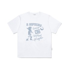 매장정품 이스케이프프롬 ESCAPEFROM 베이스볼 주니어 프린트 오버핏 반팔티 화이트 E251OTS 129222