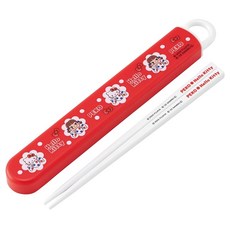 스케이터(Skater) 어린이용 젓가락 젓가락 케이스 세트 16.5cm 도시락용 항균 가공 열기 쉬움 슬라이드식 일본 제조 산리오 페코짱×헬로키티 ABS2AMAG-A