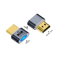 HDMI 호환 더미 플러그 4K HDR 가상 모니터 EDID 에뮬레이터 헤드리스 고스트 디스플레이 어댑터는 최대 4k60Hz를, [01] with light, [01] with light