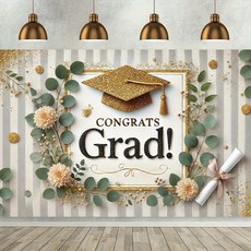 아라홍스 파티배너 생일축하 파티용품 생일가랜드 생일이벤트 졸업 환갑 새해 생일현수막, 3.졸업 골드학사모