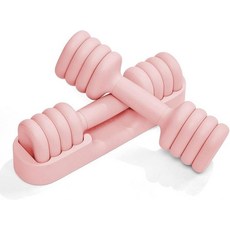 YOTTOY 조절 가능한 덤벨 2개 세트 가정용 여성용 4-in-1 핸드 웨이트 부드러운 그립과 베이스가 있는 컴팩트 프리 웨이트 덤벨 세트 각각 0.9-2.3kg(2-5, 핑크