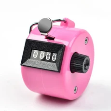 플라스틱 쉘 손가락 디스플레이 수동 계산 탈리 클리커 4자리 숫자 카운터 컬러 쉘 타이머 축구 골프 카운, 04 pink, 1개