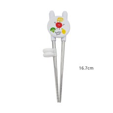 里和 韓國正版 米菲兔 304不鏽鋼 兒童 餐具組 學習筷 湯匙 叉子 餐盤 水壺 水杯 防燙碗 學習碗筷 樂扣式 餐盤, 1個, 學習筷 - 農場世界, 銀色, 學習筷 - 農場世界