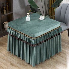 臺灣出貨新款薄款茶幾罩長方形電爐桌子套設計防塵功能 餐桌適配日常居家四季使用家用桌子防塵罩子, 銀杏葉-灰色,80*80*68, 1個