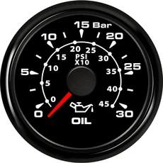 해양 보트 오일 압력 게이지 범용 12V 7 색 백라이트 0-5Bar 표시기 52mm 2 인치, 19 Customized BN 30Bar, 1개