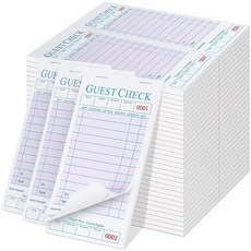 60팩 게스트 체크 북 벌크 서버 노트 패드 번호가 매겨진 웨이트리스 메모장 총 3000장 8.9 x 17.9cm(3.5 x 6.75인치) 퍼플 푸드 영수증 북 바 카페 레, 60팩 게스트 체크 북 벌크 서버 노트 패드 번호가 매, 퍼플-1