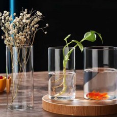 원통 화병 15x25cm 예쁜꽃병 화병인테리어꽃병유리 예