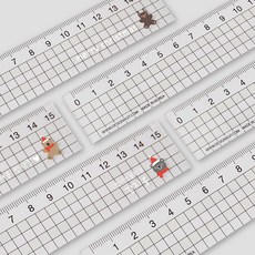 디자인아지트 주문제작 네임 투명자 15cm 토이베어 브라운 크리스마스 필기구 학생선물, 크리스마스01, 한글24
